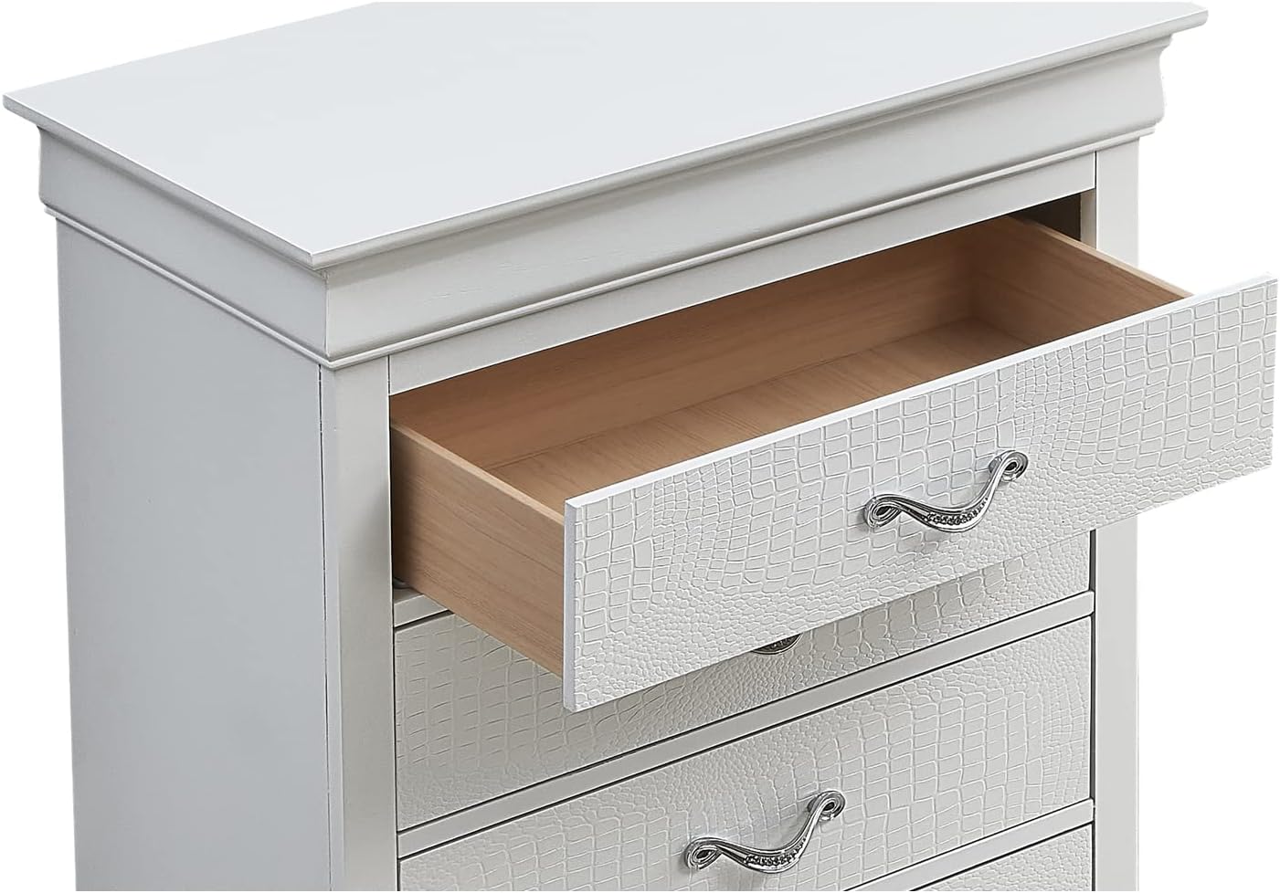 Glory Furniture Lorana 5 Drawer Chest in Pearl White