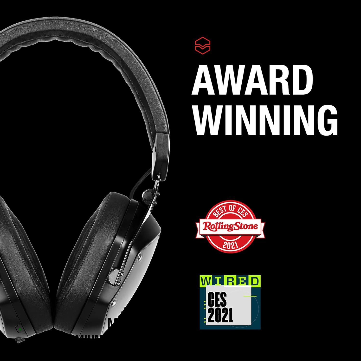 V-MODA M-200 ANC Noise Cancelling Wireless Bluetooth Over-Ear Headphones with Mic for Phone-Call, Matte Black