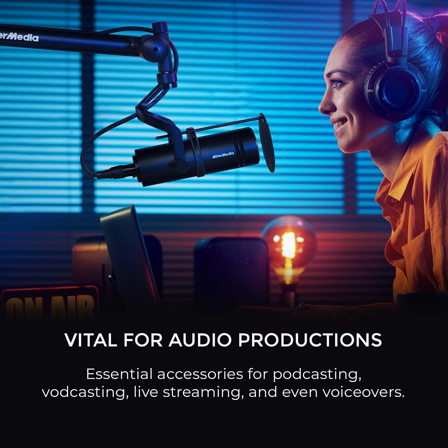 AVerMedia Live Streamer POP Filter - BA310, Microphone pop Filter, Professional Audio Capture for Live Stream, podcasting and vlogging, Exclusively for Live Streamer MIC 330 XLR Microphone