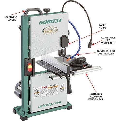 Grizzly G0803Z - 9x22 Benchtop Bandsaw with Laser Guide
