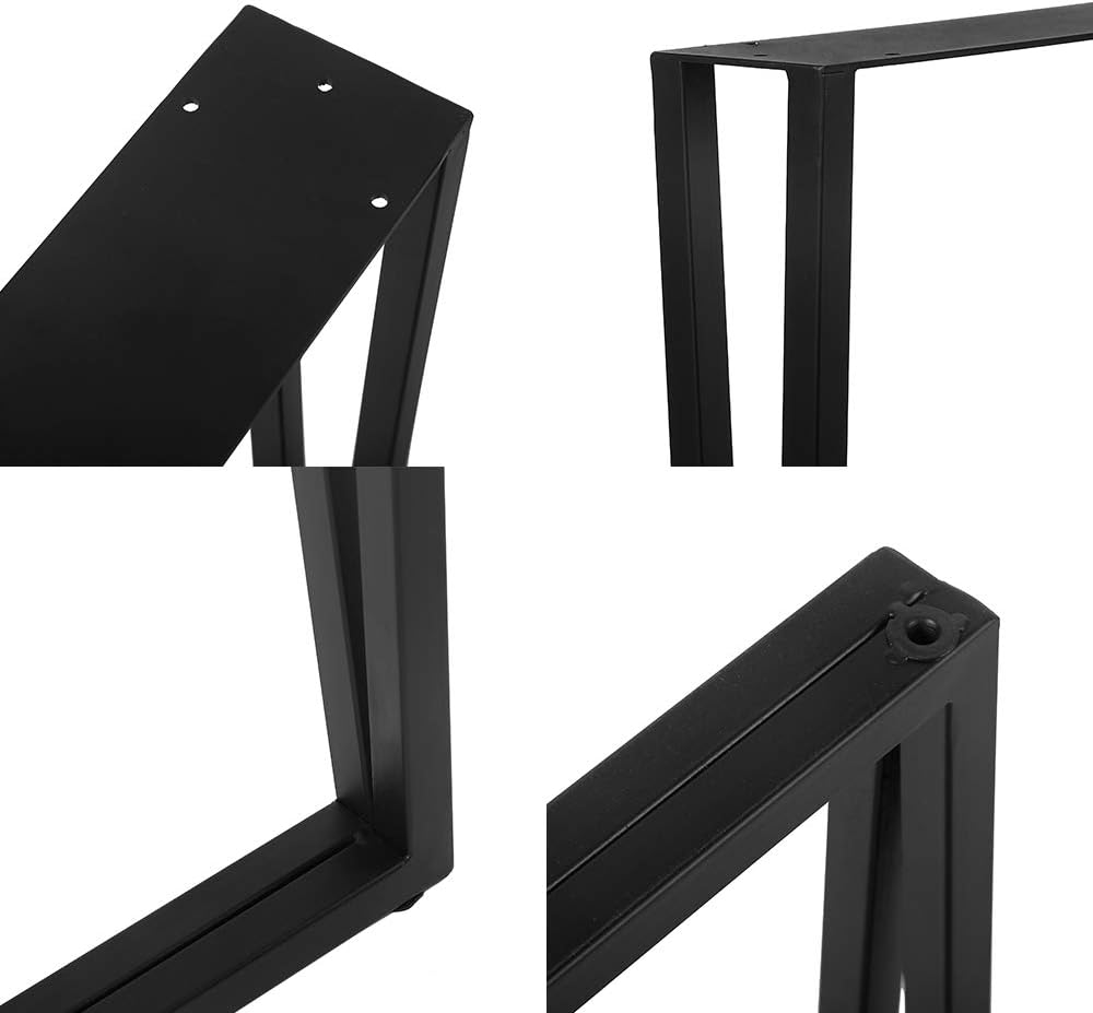 Metal Table Legs Cast Iron Dining Table Legs,28�� Height 24�� Wide Black Desk Legs,Rustic Heavy Duty DIY Furniture Legs,Industrial Bench Legs,Square Tube Coffee Table Legs 2 PCS