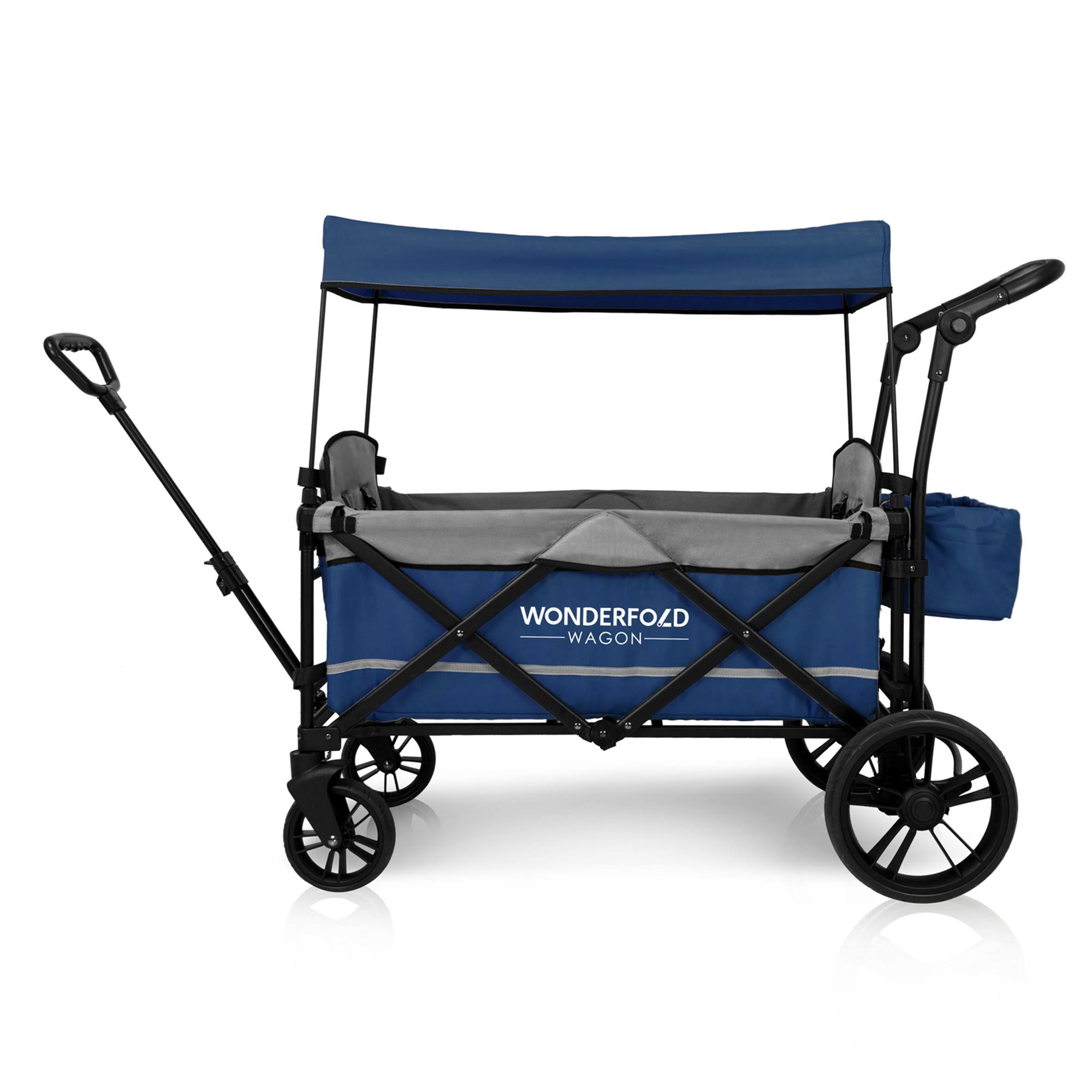 Wonderfold Wagon X2 Pull/Push Double Stroller Wagon Black