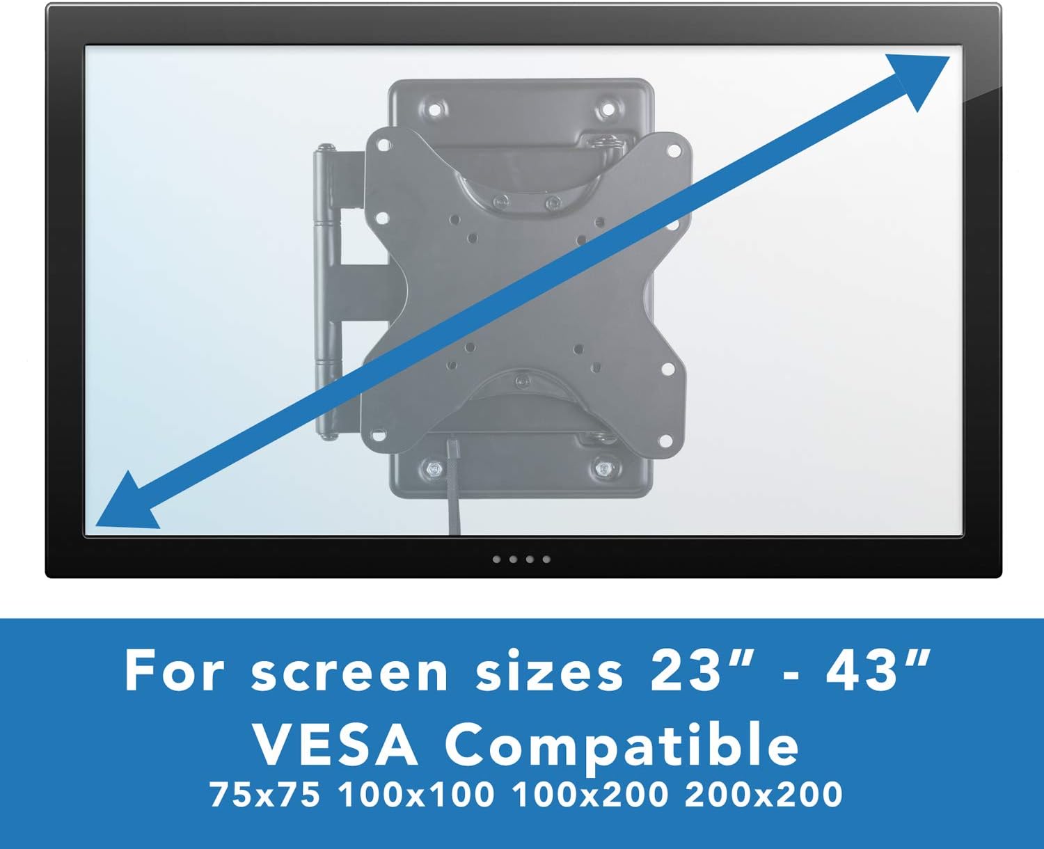 Mount-It! Lockable RV TV Wall Mount with Quick Release, Full Motion Flat Screen Bracket for Campers, Travel Trailers, RVs, Motorhomes and Marine Boats, Fits Most 23-43" VESA 100, 200, 77 Lbs Capacity Pack of 2