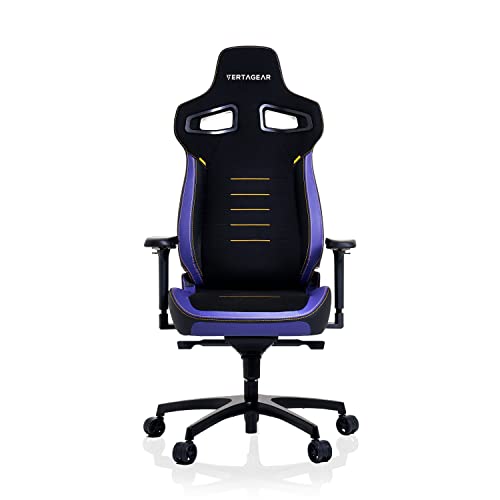 VERTAGEAR PL4800 Ergonomic Big & Tall Gaming Chair Featuring ContourMax Lumbar & VertaAir Seat Systems - RGB LED Kits Upgradeable - Black/White