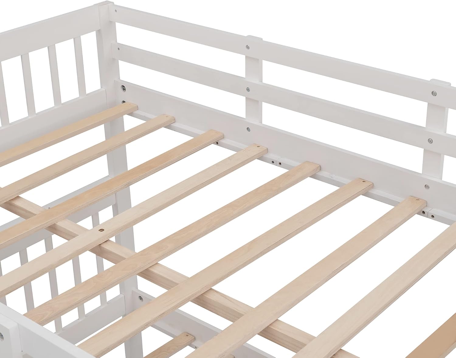 Harper & Bright Designs Full Over Full Bunk Bed with Stairs, Wooden Full Bunk Bed with Storage Drawers for Kids Teens Adults - White