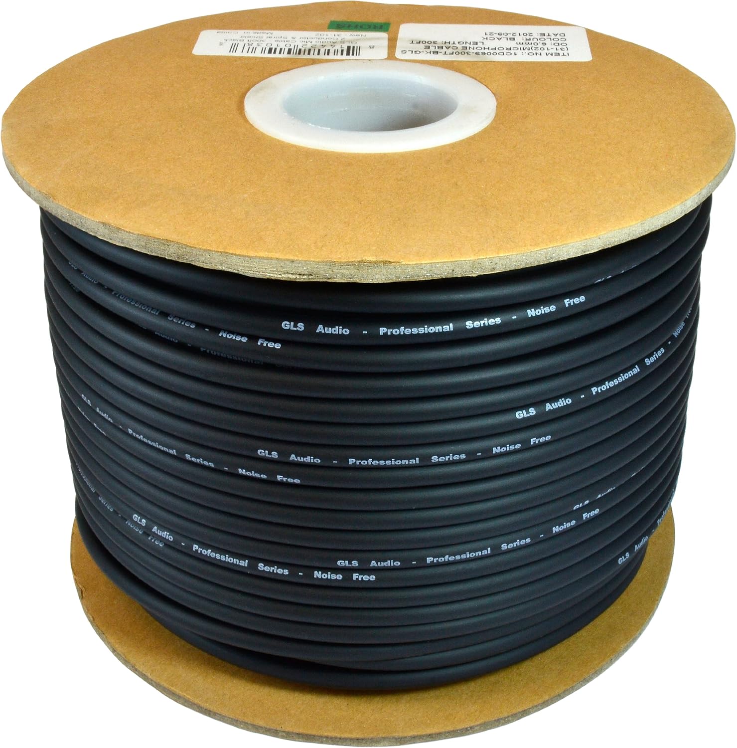 GLS Audio Bulk Microphone Cable 300' Black Mic -300ft Signal Mike Cable Pack of 2