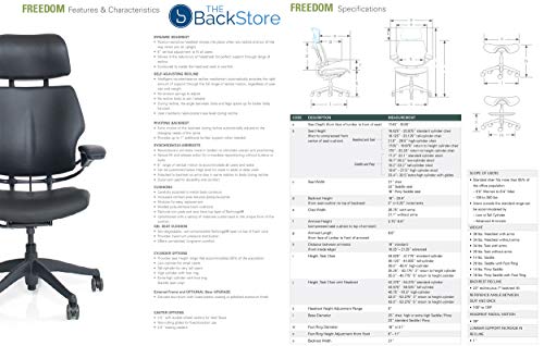 Humanscale Freedom Office Chair with Headrest - Ergonomic Work Chair with Advanced Highly Adjustable Duron Arms - Wheels for Carpet - Graphite Frame Hyacinth Blue Fourtis Fabric