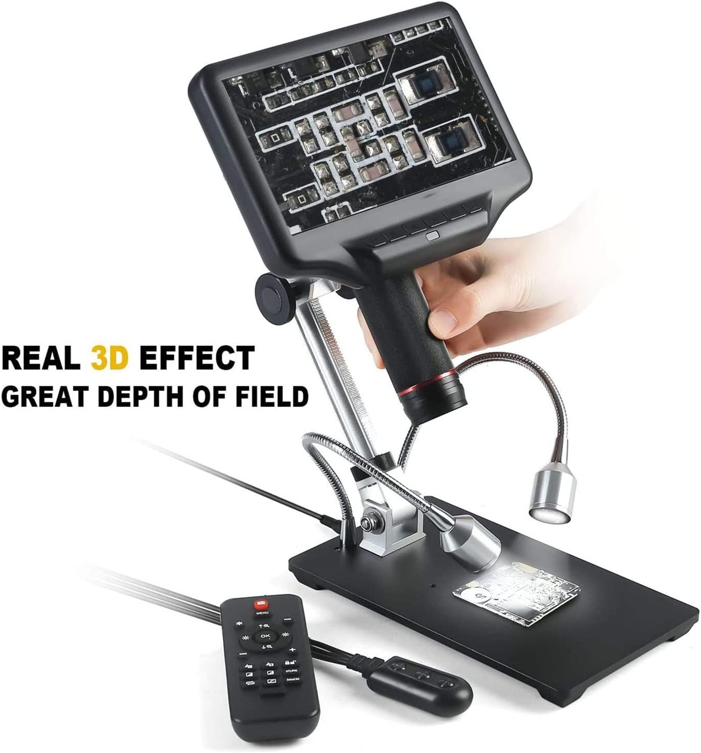 HD Digital Biological Microscope Camera 3D HDMI Microscope with 7' LCD USB Video Microscopes for Phone Repairing - Binocular Microscope