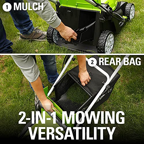 Greenworks 40V 17" Cordless (Push) Lawn Mower (75+ Compatible Tools), 4.0Ah Battery and Charger Included