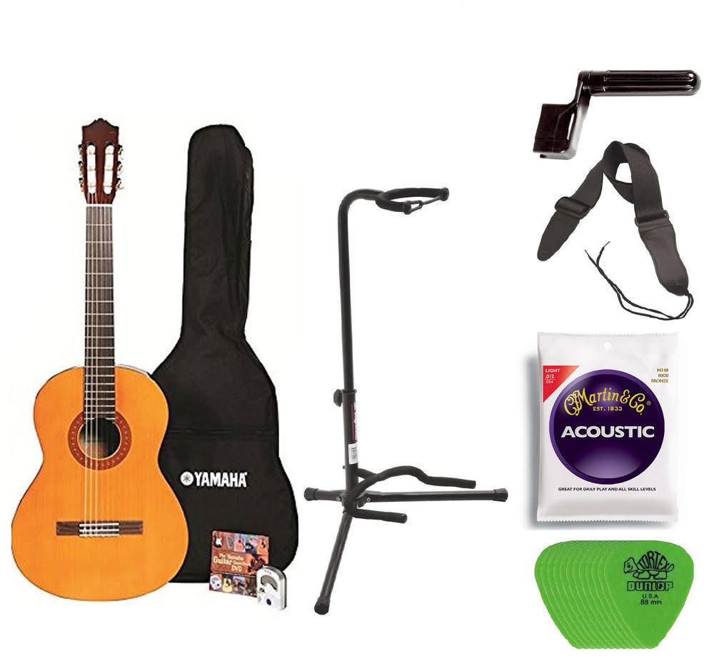Yamaha C40 Full Size Nylon-String Classical Guitar Guitar Stand Yam