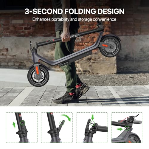 MEGAWHEELS Electric Scooter,350W Electric Scooter for Adults,10in Pneumatic Tires,10.2AH Battery,19 Miles Range,15.5 mph Speed,E Scooter Smart APP Control for Commuting, Short Travel UL2272