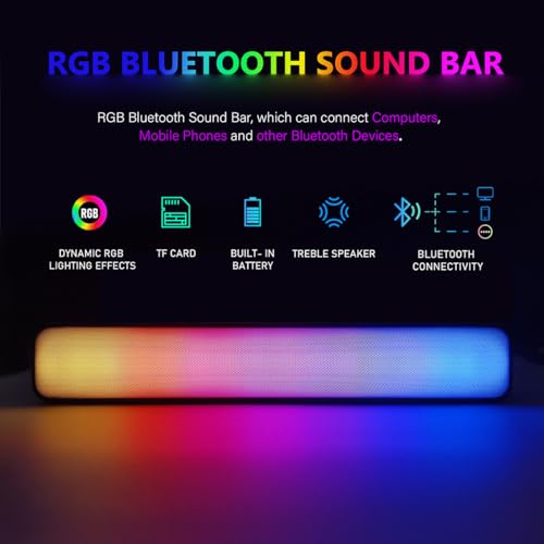STGAubron Gaming PC Desktop Computer, Intel Core I7 up to 3.9 GHz, Radeon RX 580 8G, 16G RAM, 512G SSD, WiFi, Bluetooth 5.0, RGB Fan x6, RGB BT Sound Bar, Windows 10 Home
