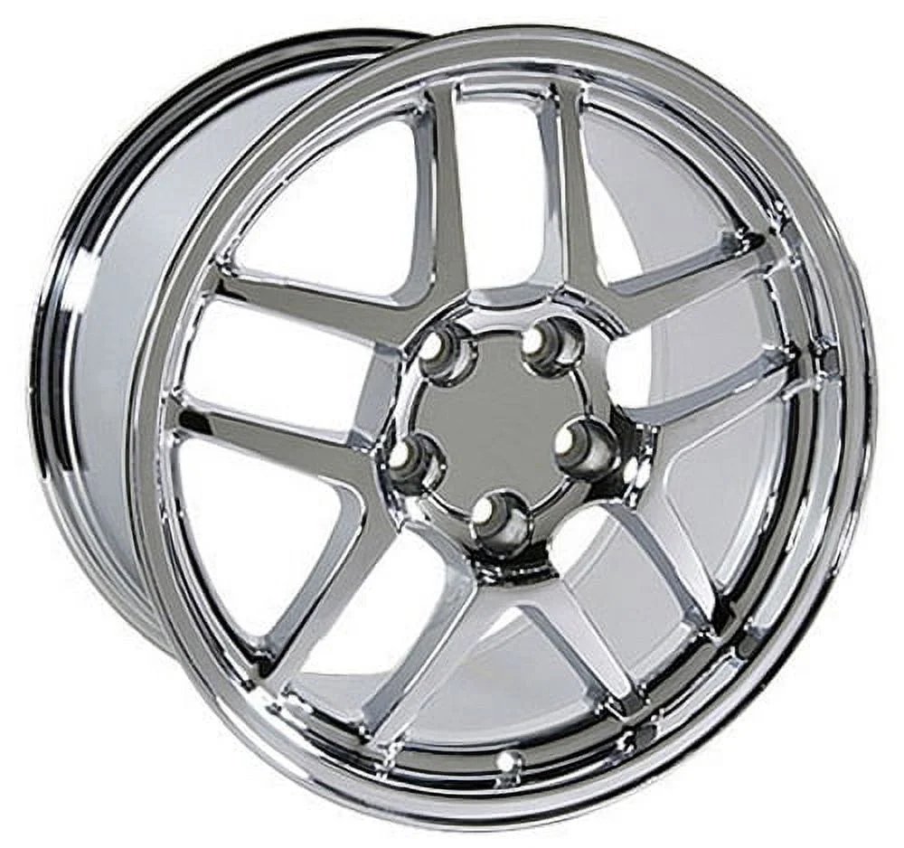 17x9.5 Wheels Fit Corvette, Camaro - C5 Z06 Style Chrome Rims, Hollander 5146 - SET Fits select: 1988-1996 CHEVROLET CORVETTE, 1993-1997 CHEVROLET CAMARO Z28