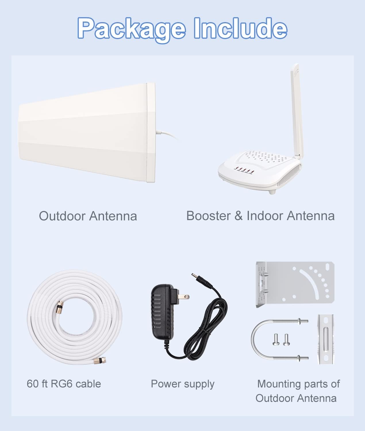 Amazboost Cell Phone Signal Booster for Home and Office - Up to 1,500 Square ft, 5 Band Cell Phone Booster 3G 4G LTE, Cell Booster for All US Carriers - Support Band 2/4/5/12/13/17/25 - FCC Approved