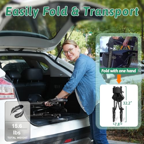 HSA/FSA Eligible Rollator Walker with Seat, Rolling Walkers for Seniors with Cup Holder, Foldable Lightweight Rolling Walker with Seat & Brakes, Folding Adult Walker with Seat & Wheel by OOSOFITT