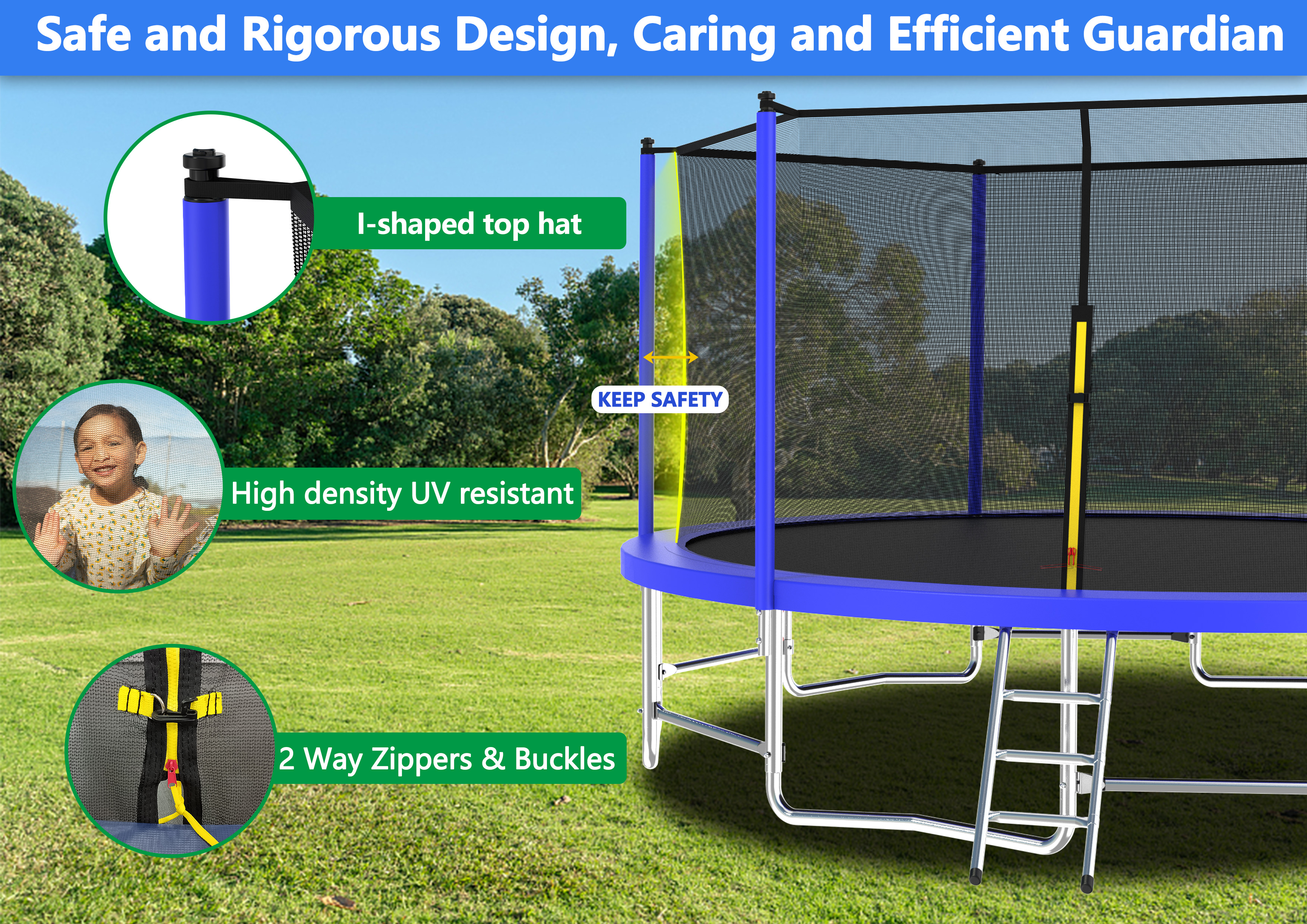 Trampoline for Kids, 16FT Large Trampoline with Enclosure & Reinforced Frame, 2-IN-1 Adults Rebounder & Basketball Hoop with Balance Bar, 1323 LBS Weight Capacity