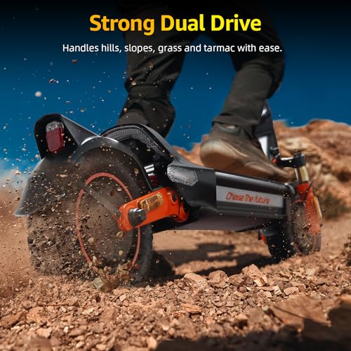 Electric Scooter Dual Motor, Peak 3200W, Up to 40 Miles Long Range/MAX Speed 31 Mph, 10.5'' Off Road Tires with 1152Wh Battery & Dual Suspension Commuting Fast E-Scooter, Option Seat