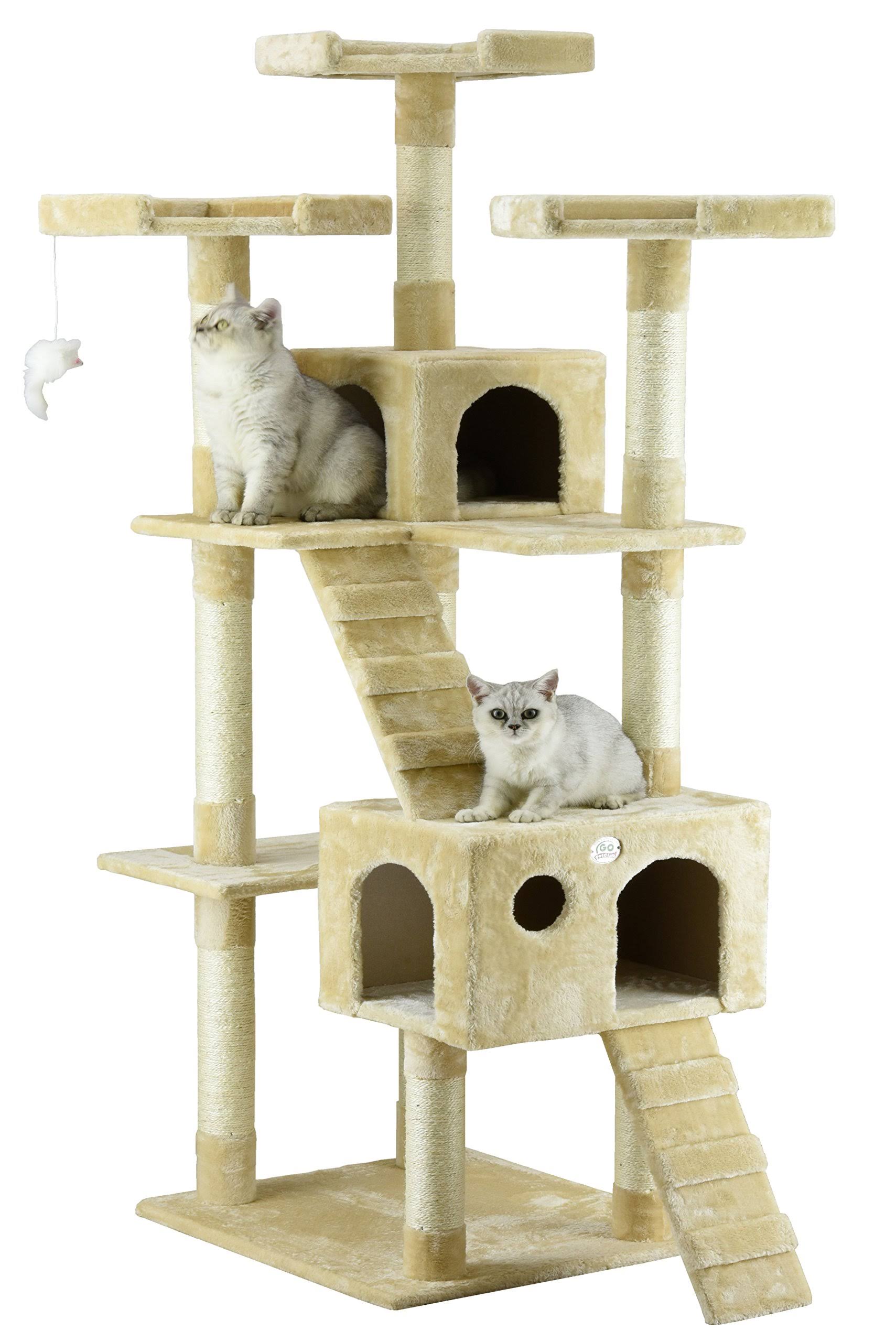 Go Pet Club Cat Tree Condo Furniture, Beige, 72x22