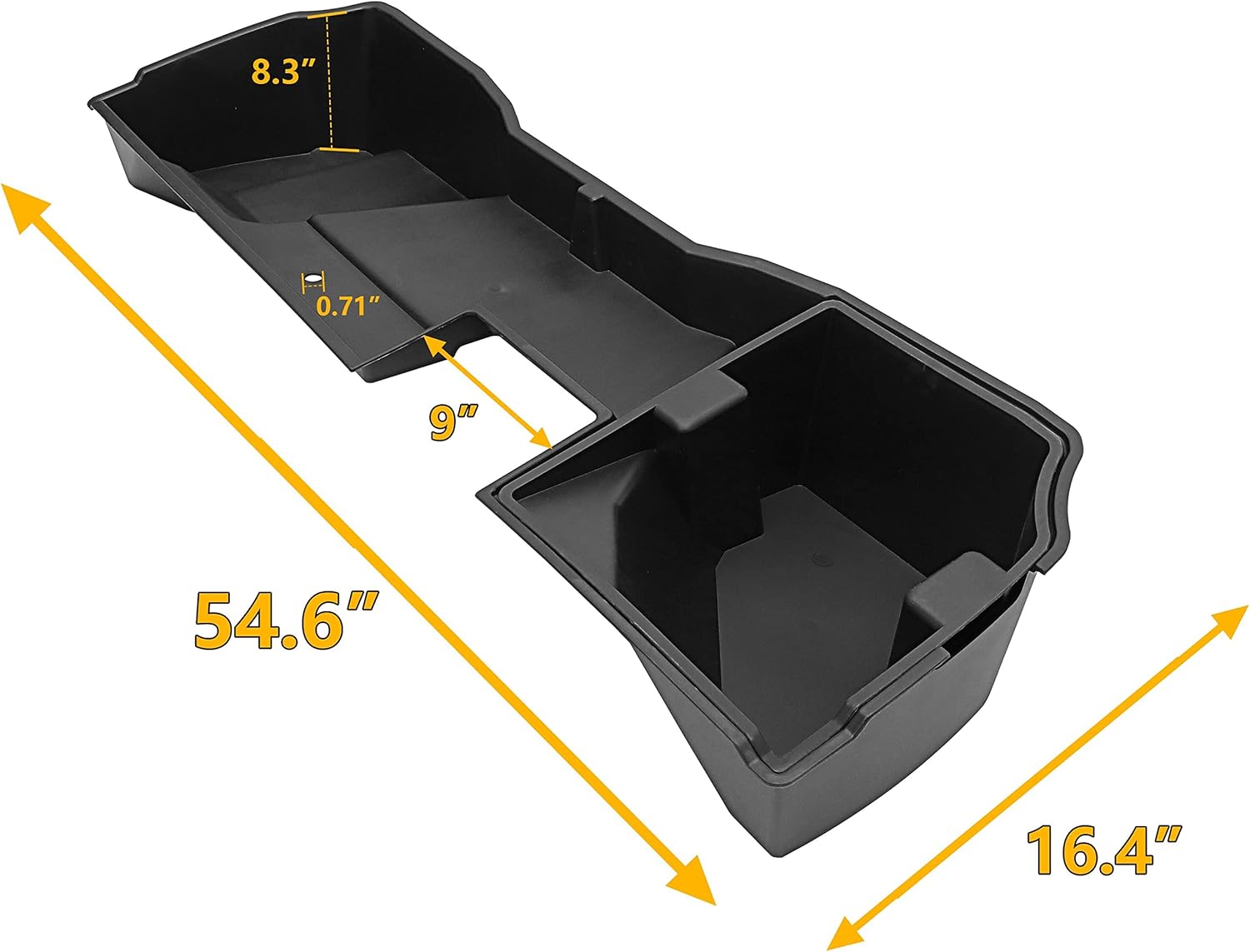 HECASA New Under Seat Storage Box Compatible with 2015-2018 Silverado/Sierra 2500HD/3500HD Extended Cab, 2014-2018 Chevrolet Silverado/GMC Sierra 1500 Double Cab, 2019 Silverado LD/Sierra Limited