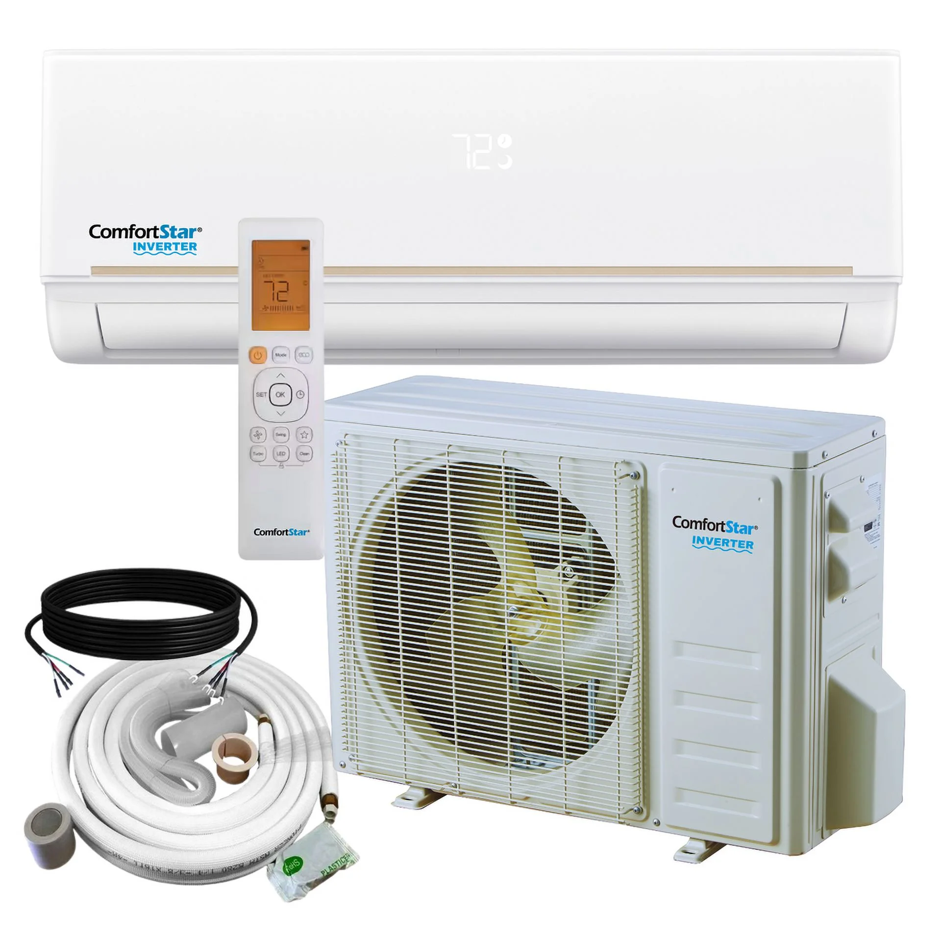 12,000 BTU 21 SEER2 Ductless Mini-Split Inverter+ Air Conditioner Only Cold System Full Set 110V.