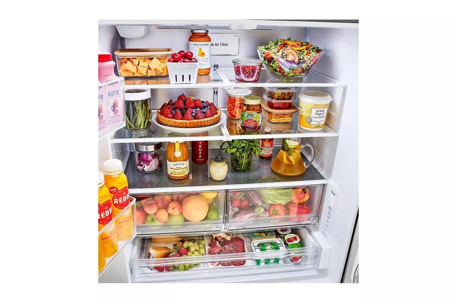 LG 27 cu ft. 3 Door French Door Counter Depth Refrigerator with Internal Water Dispenser LRFLC2706S