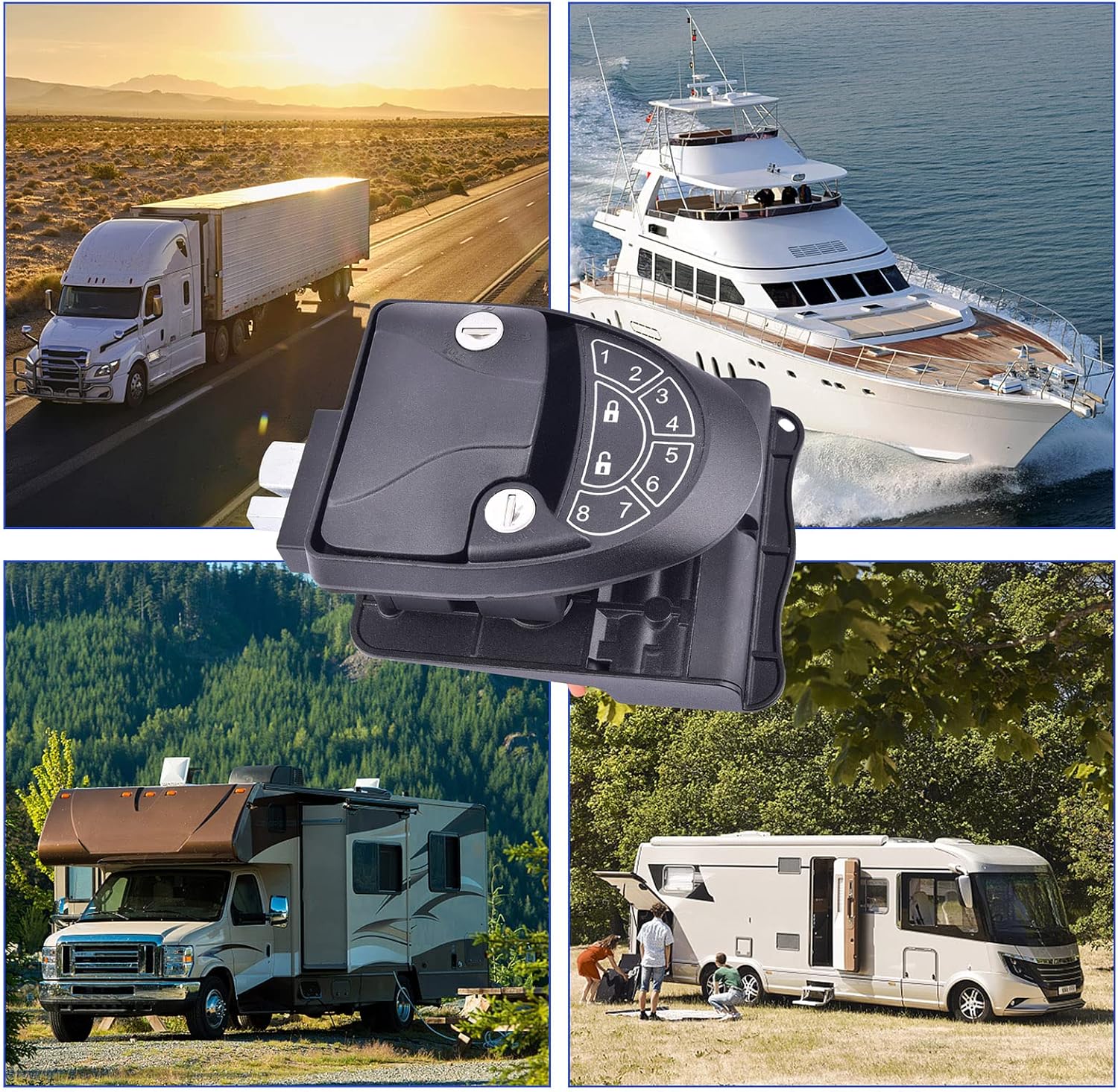 RVLIBRO by RISTOW RV Keyless Entry Door Lock - Waterproof & Shockproof RV Door Lock 2 Key Fobs and Backlit Keypad 100% Metal RV Door Lock with Install Tools for Travel Trailer Camper