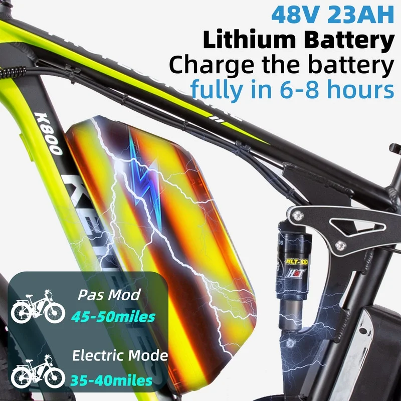 KETELES Electric Bike for Adults 26" Fat Tire Electric Commuter Bicycle 2000W Mountain Bicycle Beach Snow Bike Ebike E-bike with 48V 23AH Removable Battery - Curated Treasures Market