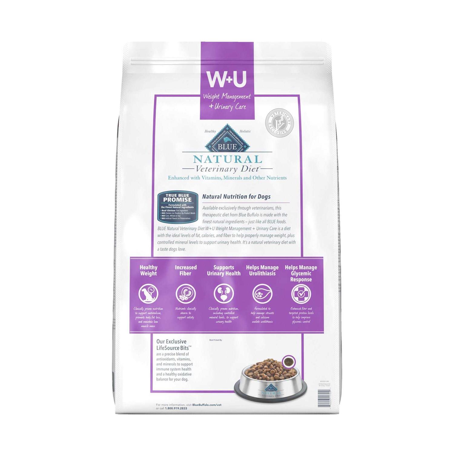 Blue Buffalo Natural Veterinary Diet W+U Weight Management + Urinary Care Dry Dog Food - Pet Supplies online store
