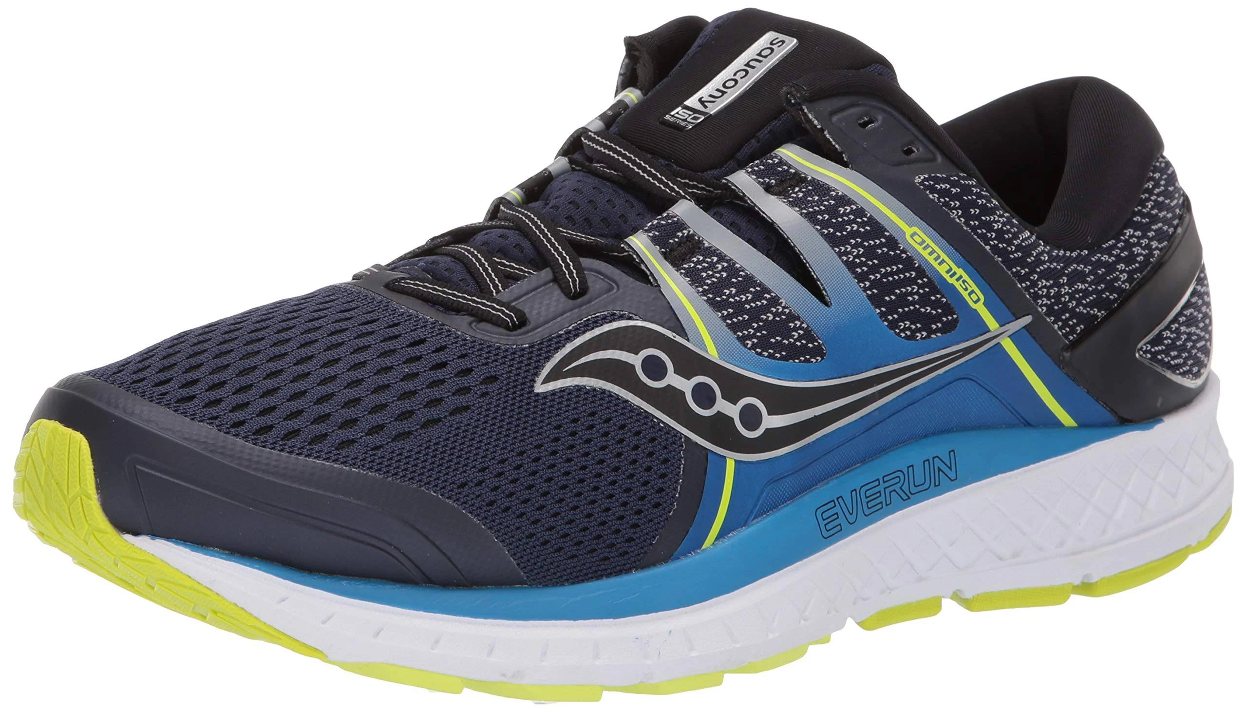 Saucony Men&s Omni ISO (Wide) Navy-Blue-Citron / 9.5