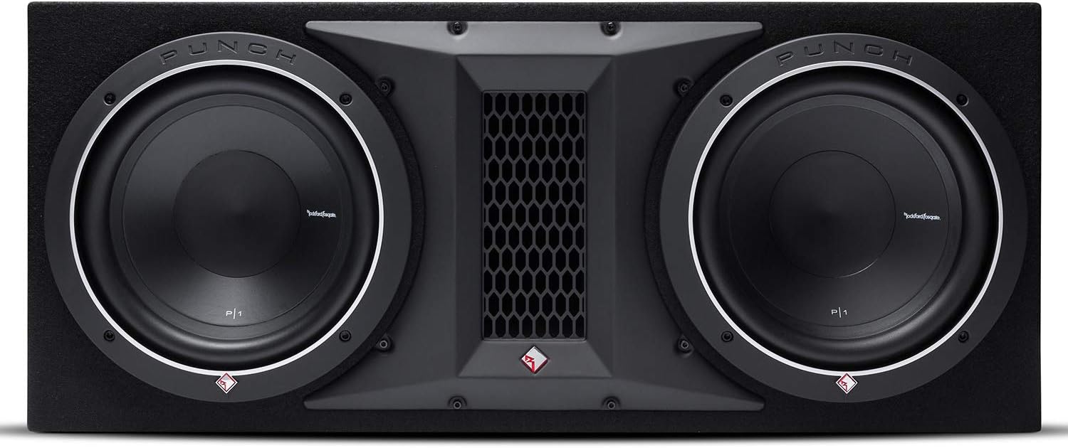 Rockford Fosgate Punch P1-2X10 Dual P1 10" Loaded Subwoofer Enclosure Ported