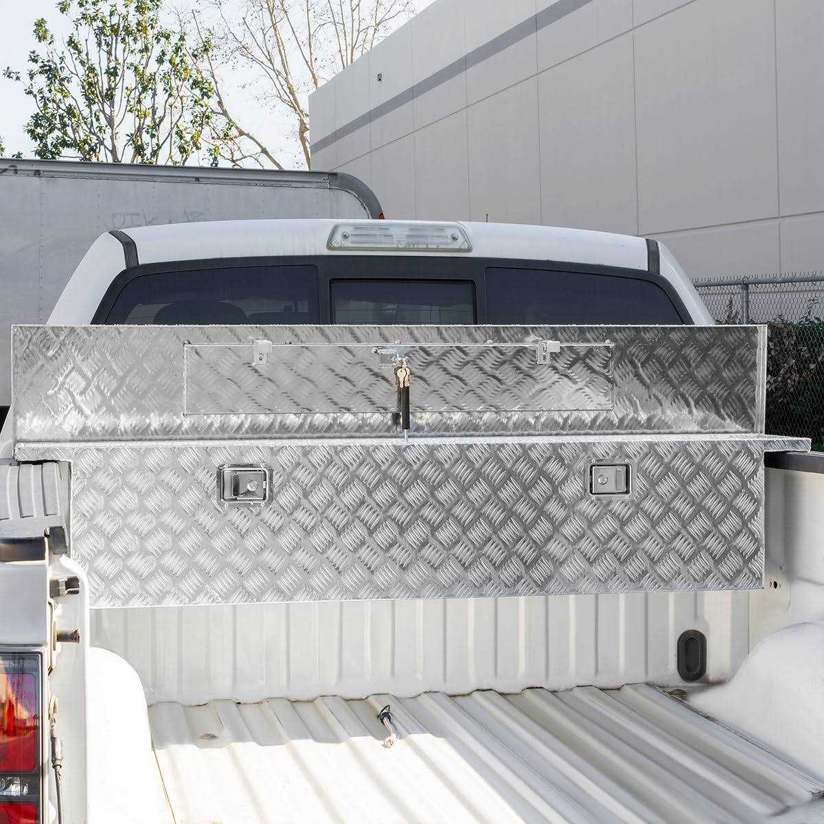 Xtremepowerus 71 Slimline Aluminum Crossbed Pickup Truck Trailer Storage Box Crossover Tool Box Paddle Latches - Shop Hardware Tools Online Store