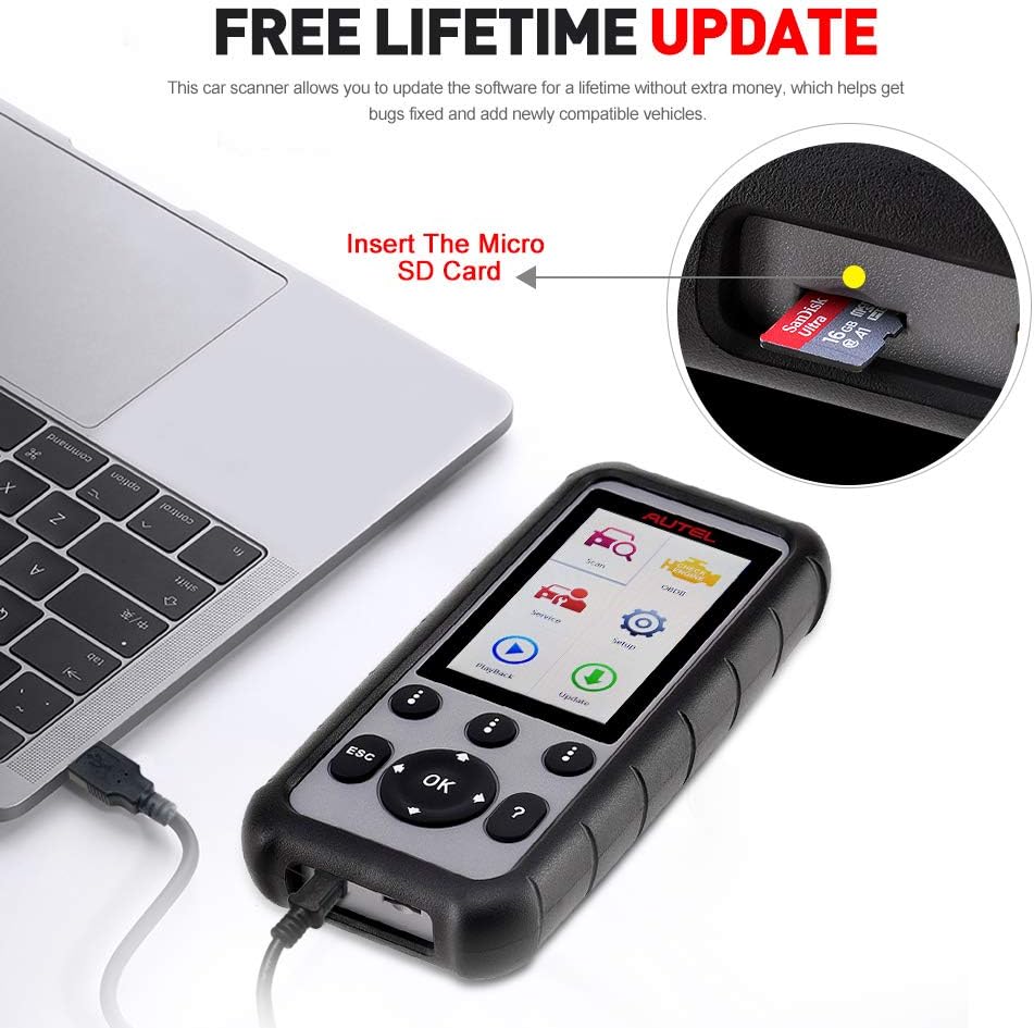 Autel 4 System Scanner MD806 Car Diagnostic Tool Diagnoses for ABS, Engine, Transmission, SRS Full OBD2 Functions Car Scanner for Both Mechanics and DIYers