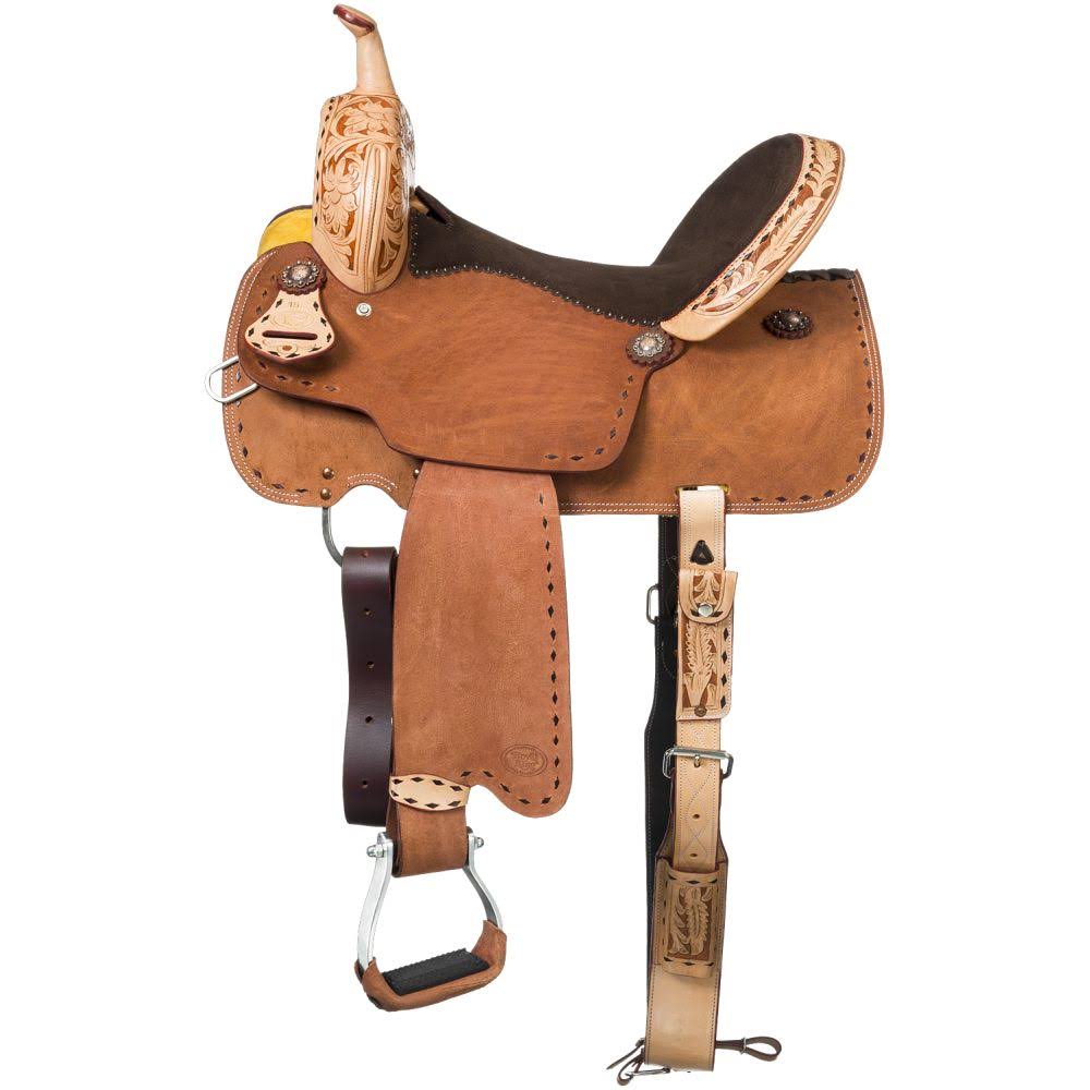 Royal King Reno Buck Stitch Barrel Saddle 15in