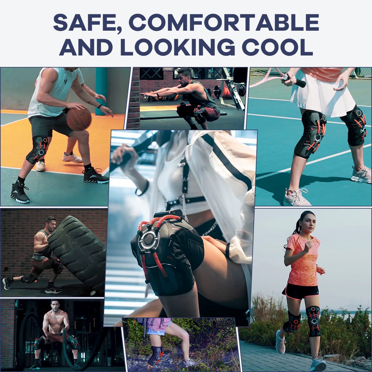 E-KNEE Professional Knee Brace with Side Stabilizers, Smart Chip, Gyroscopes, Airbag System for Protecting Patella, Meniscus, Ligaments and Relieving Meniscal Tears, ACL, Arthritis, Joint Pain