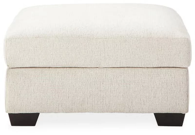 Signature Design by Ashley Contemporary Cambri Ottoman With Storage Chenille Snow