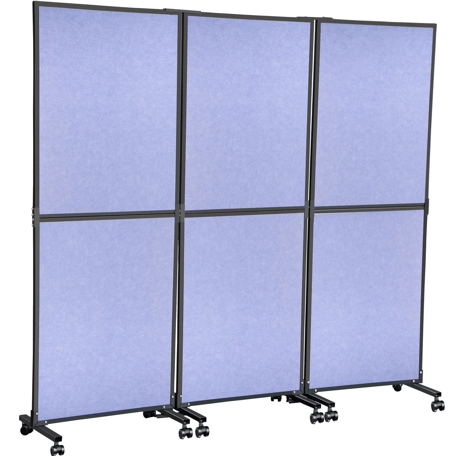 VEVORbrand Office Partition 72" x 66" Room Divider 3 Pack Office Divider Wall Blue Office Dividers Partition Wall Polyester & 45 Steel Cubicle Wall Reduce Noise and Visual Distractions