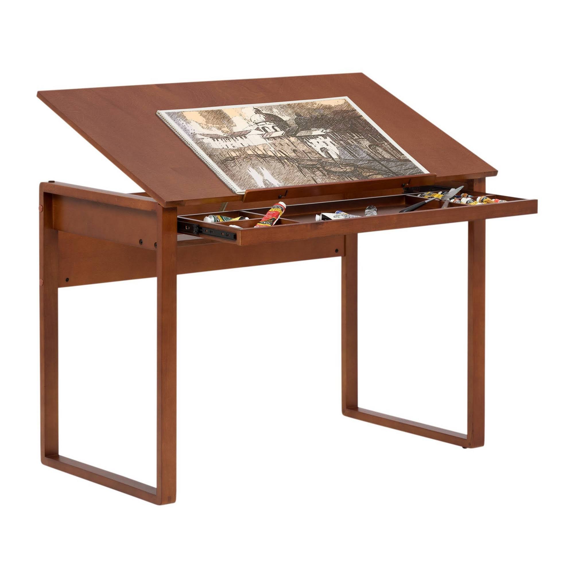 Canvas u0026 Color Wood Drawing Table Sonoma Brown - Studio Designs