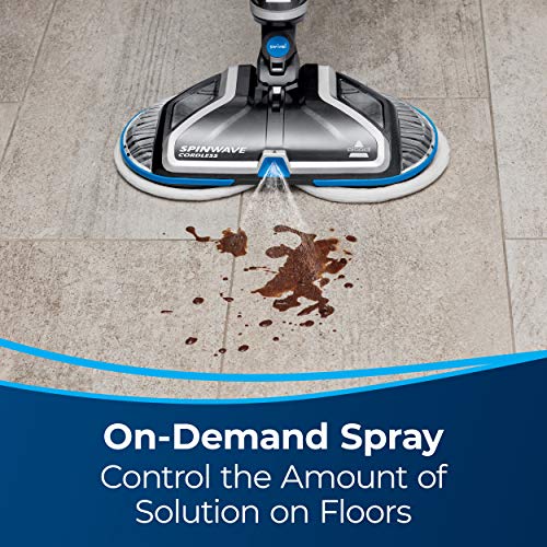 BISSELL® Spinwave Cordless Pet Hard Floor Spin Mop Cleaner 18V with washable mop pads for sealed hard floors, 23157
