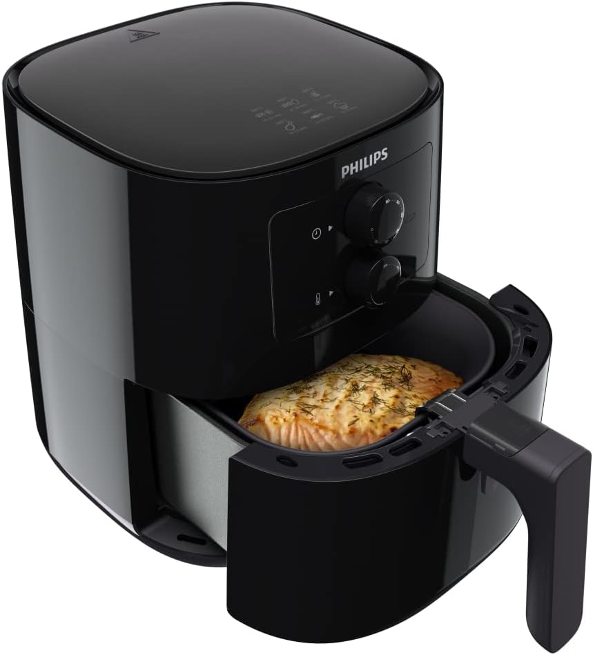 Philips Kitchen Appliances Philips Essential Compact 1.8lb/4.1L Capacity Airfryer with Rapid Air Technology, Easy Clean Basket, Black- HD9200/91
