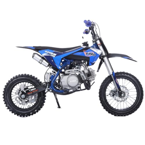 X-PRO 125cc Kids Dirt Bike Pit Bike Youth Dirt Pit Bike with 4-Speed Semi-Automatic Transmission, Big 14"/12" Tires!