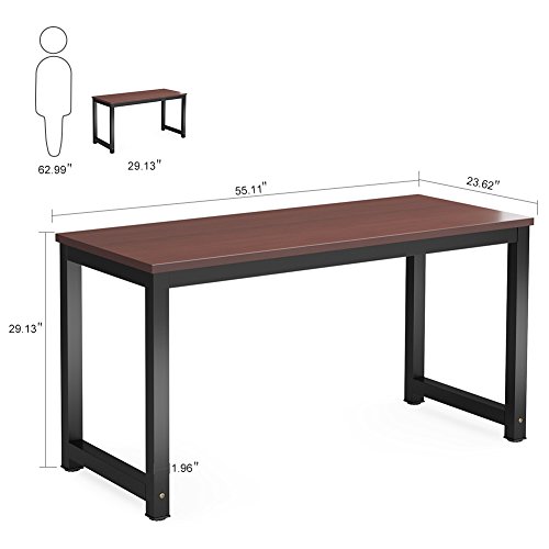 Tribesigns Modern Computer Desk, 63 x 31.5 inch Large Executive Office Desk Computer Table Study Writing Desk Workstation for Home Office, Spliced Desktop, White