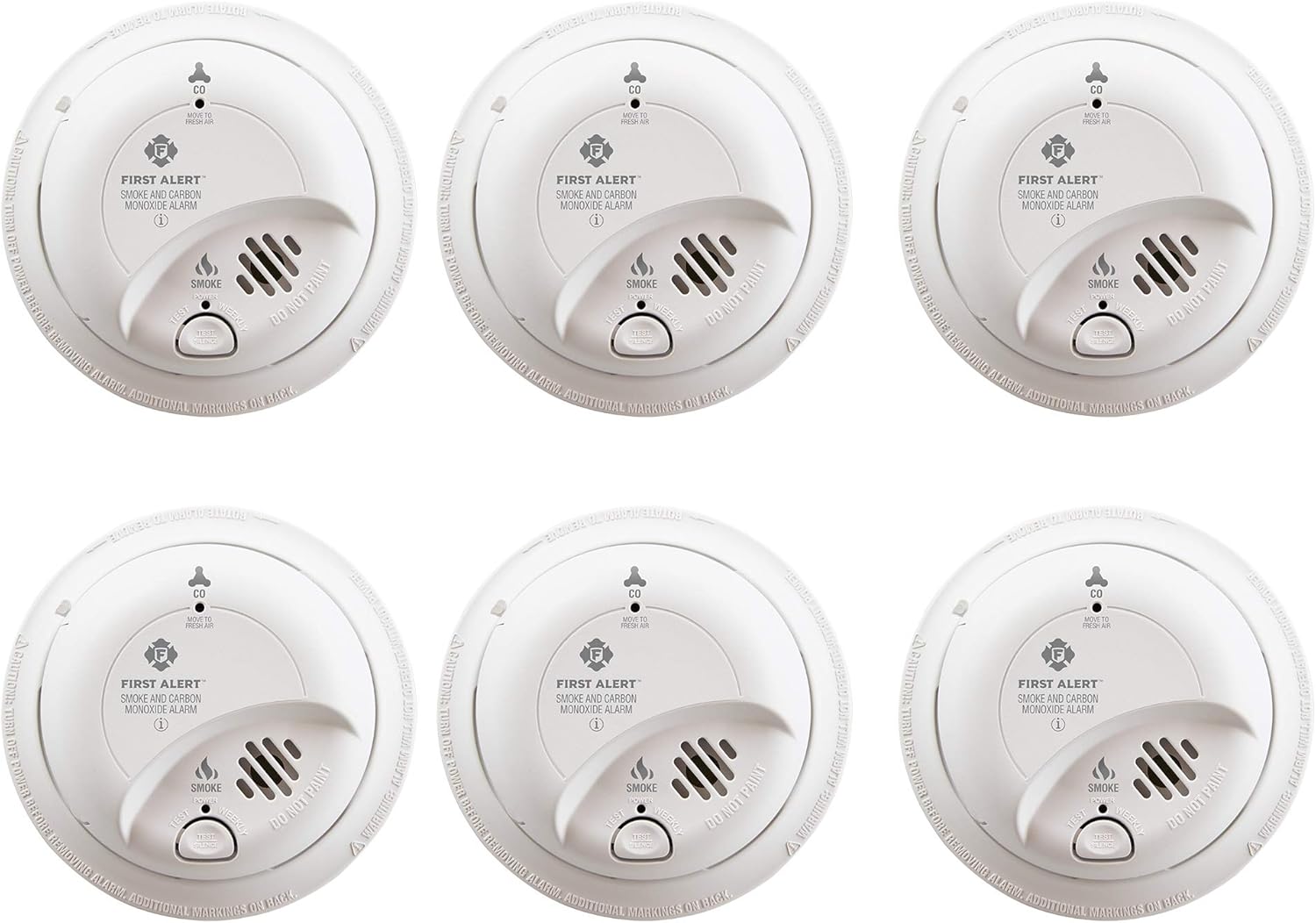 FIRST ALERT BRK SC9120B-3 Hardwired Smoke and Carbon Monoxide (CO) Detector with Battery Backup. 3-Pack , White