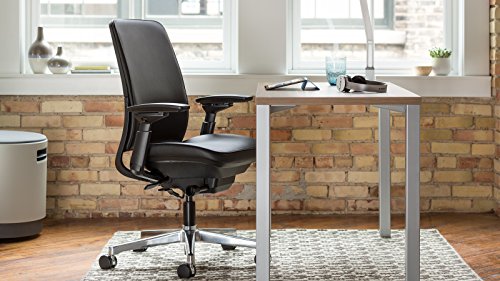 Steelcase Amia Task Chair: Platinum Frame/Base - 4 Way Adjustable Arms - Standard Carpet Casters