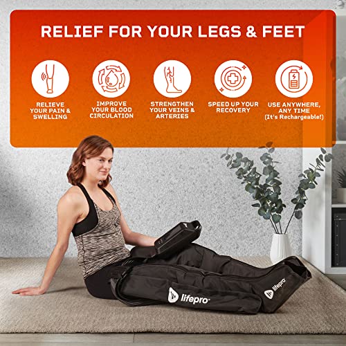 LifePro Axis Pro Air Sequential Compression Massager -Air Sequential Compression Device for Legs, Calf, Thigh and Foot -Air Compression Leg Massager for Circulation, Pain & Stiff Joints in Athletes