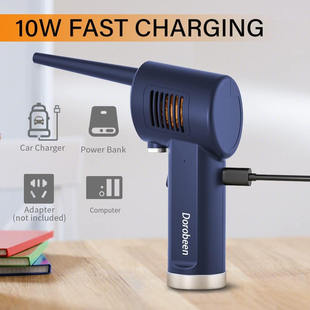 Cordless Air Duster, Blower & Vacuum 2 in 1, Compressed Air Duster, Portable Handheld Electronics Air Duster, Power 77000 RPM Motor, 10000 PA Suction, for Keyboard Car Computer Toys.
