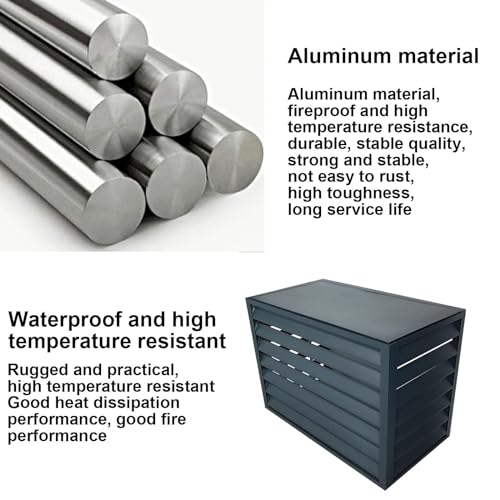 Aluminum Air Conditioner and Heat Pump Cover ,Mini Split Air Conditioner Cover for Outside Units ,Shelf Plant Stand ,Outdoor AC Unit Cover , Noise Reduction ,suitable for outdoor
