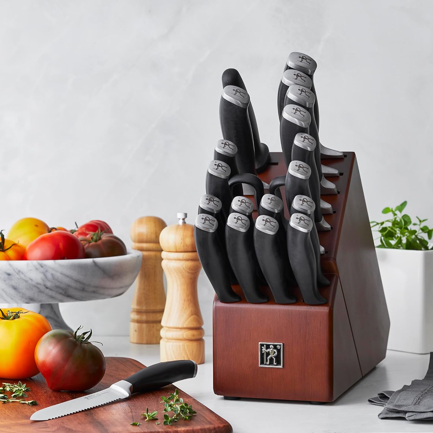 HENCKELS Elan Knife Block Set, 21, Brown
