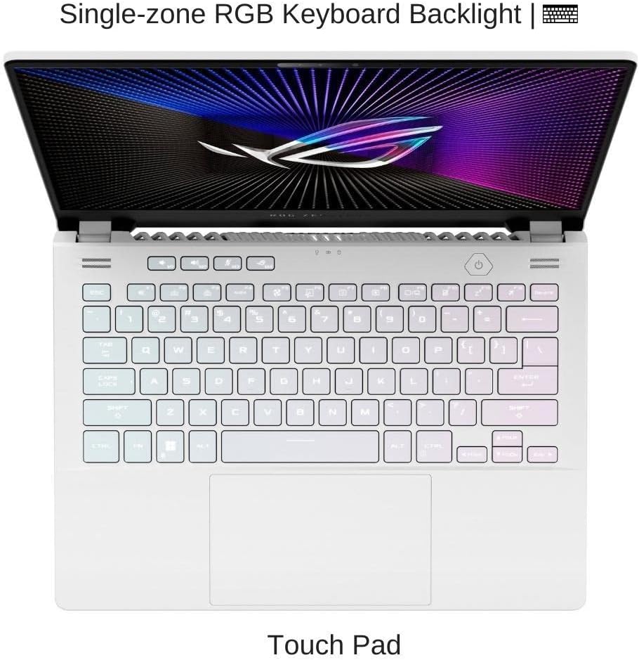 ASUS ROG Zephyrus 14'' WQXGA Gaming Laptop, 14"" QHD(2560x1600) Display, AMD Ryzen 9 6900HS, AMD Radeon RX 6700S, 32GB DDR4, 2TB SSD, Single-Zone RGB Backlit Keyboard, Window 11 Home, White