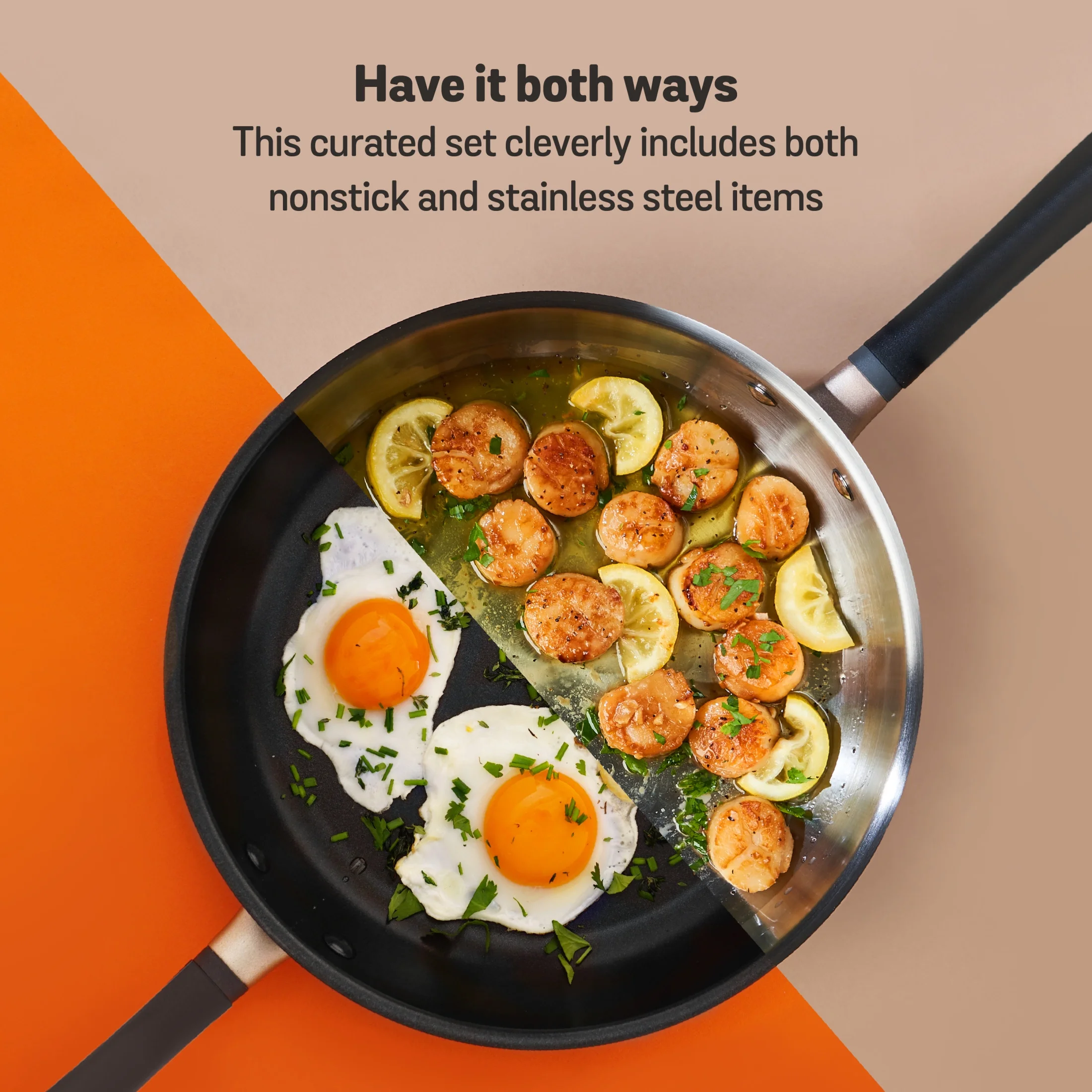 Meyer Accent 6 Piece Hard Anodized and Stainless Steel Pots and Pans Set, Matte Black