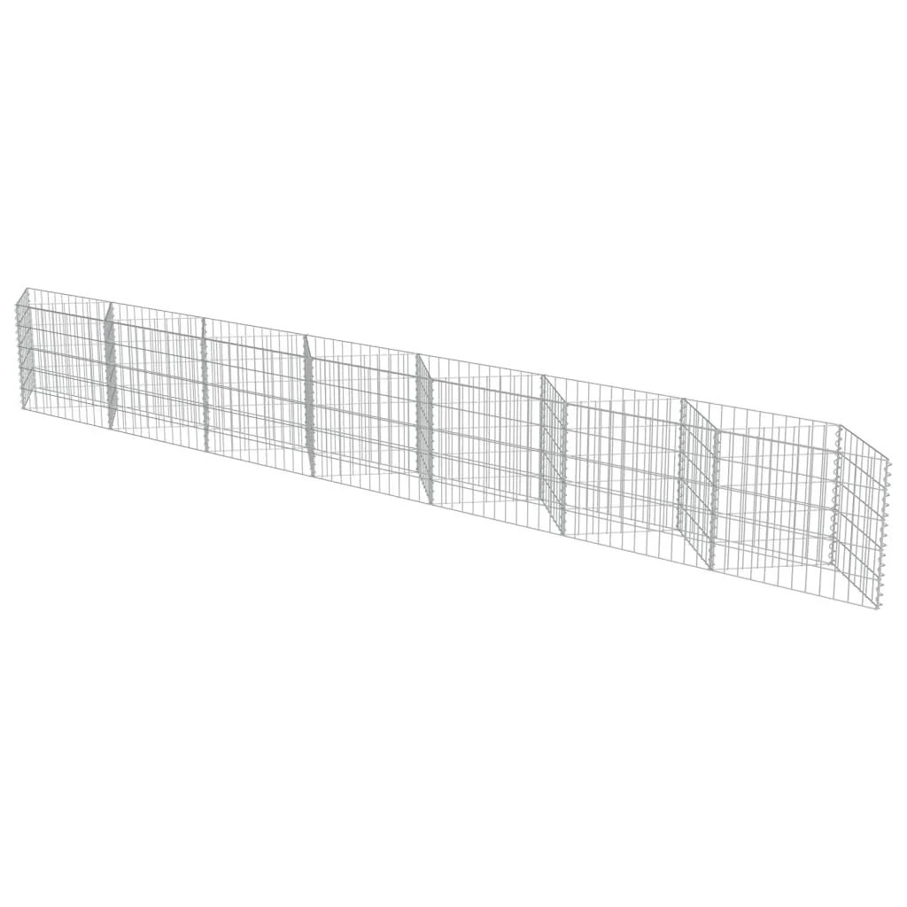 vidaXL Gabion Wall Galvanized Steel - 177.2x22x11.8x22x19.7x22